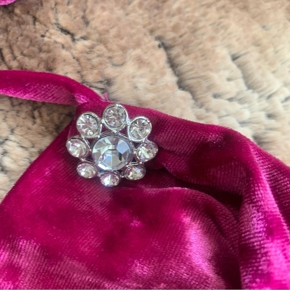 Wayf Crushed Velvet Magenta Mini Dress - Picture 5 of 11